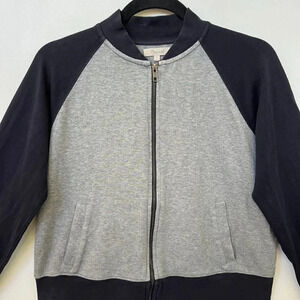 Madewell sz M Offline Navy Gray Bomber Jacket Lightweight Staple Piece Baseball